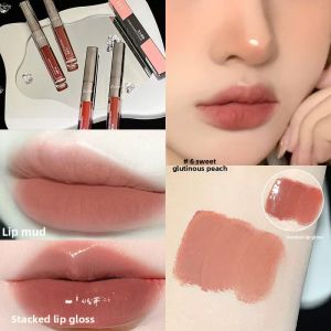 2 In 1 Double-End Matte Moisturizing Lip Oil Glaze Gloss Glass Shimmer Liquid Lipstick Glossy Mirror Shine Lip Care