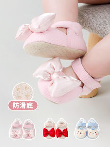 Baby Summer Thin Cotton Shoes Cute Butterfly Knot Princess Magic Tape Shoes Socks Toddler Slip-On Footwear Infant Step-Up Footwear