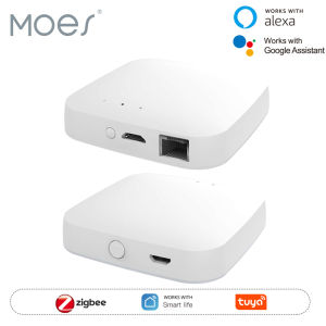 MOES Tuya ZigBee3.0 Smart Hub Wireless/Wired Gateway Bridge SmartLife App Remote Control Works with Alexa Google Home Assistant