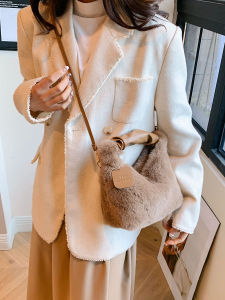 กระเป๋าสะพายข้างผ้าขนสัตว์นุ่ม กระเป๋าสะพายข้างสำหรับใส่โทรศัพท์มือถือ กระเป๋าสะพายข้างแบบสะพายไหล่เดียวสำหรับผู้หญิง กระเป๋าแฟชั่นสุดเก๋ กระเป๋าผู้หญิงแบบหนังสังเคราะห์