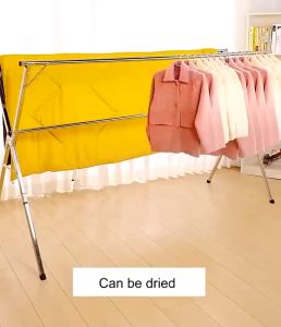 PAKET HEMAT Jemuran Baju Lipat + Hanger Gantungan Baju Stainless Steel Anti Karat