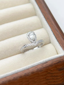 Love Crown Diamond Ring Sterling Silver 18K White Gold New Egret Diamond Ring Waterdrop Style Womens Fashion Jewelry