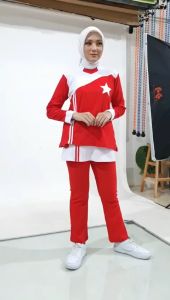 NANO || BAJU SENAM MERAH PUTIH / BAJU OLAHRAGA MERAH PUTIH / SETELAN SENAM MUSLIM MERAH PUTIH Baju Olahraga Spandek Katun Ukuran Xxl Xl 3Xl L - Lazada