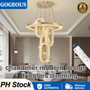 GOGEOUS NEW chandelier modern design 3 color dimming ceiling light with remote chandelier light  high ceiling led pendant light nordic chandelliers for living room dinning room bedroom Restaurant