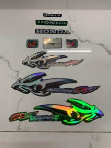 Bộ tem Wave A xương cá màu xanh 2007 hàng nhập Thái Lan chất lượng cao dành riêng cho dòng xe này  tem in lụa màu sắc cực đẹp và bền giá bán cực tốt bán lẻ như bán sỉ