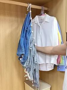 Ladder-style pants folding rack multi-functional pants rack stainless steel pants hanger pants clip seamless multi-layer storage pants rack