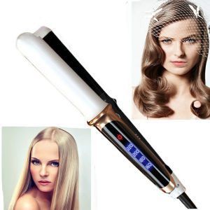 Portable hair straightening comb two-in-one ceramic flat iron hair straightening rod electric curling straightening device