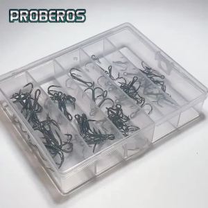 PROBEROS 50 Chiếc Móc Câu Thép Carbon Cao Cấp Dùng Cho Câu Cá Nước Mặn Nước Ngọt Phụ Kiện Câu Cá Tối Ưu