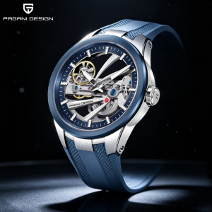 PAGANI DESIGN Mens Skeleton Automatic Mechanical Watch Luxury Sapphire AR Coated Stainless Steel Waterproof Sports Watch