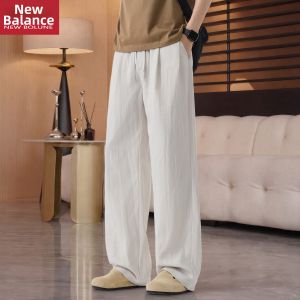 NEW BOLUNE | Quần Dài Linen Tencel Ice Silk Ống Rộng Thẳng