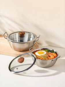 onlycook | 304 Stainless Steel Dual Handle Cooking Pot With Lid