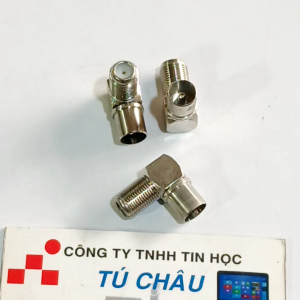 Đầu cắm Tivi Camera...gốc Vuông 90 độ - Chuẩn cắm Anten - RF In chất liệu INOX: Túi 2 đầu / Túi 5 đầu