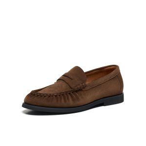 Belle | Leather Slip-On Loafers with Seagull Creases