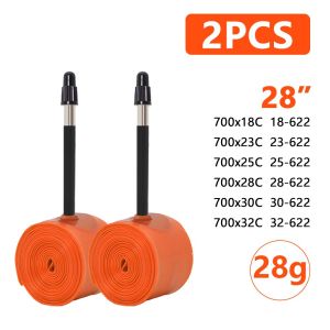 Thinkrider 2 chiếc siêu nhẹ 28G Xe đạp bên trong ống 700x18 25 28 đường xe đạp chất liệu TPU lốp 65mm Chiều dài pháp van