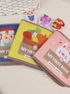 Montessori Busy Book Baby Early Education Book，Puzzle Toy Animal Cognitive Fabric Book Repeated Paste Book & Sensory Toys