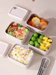 Goldstar SUS316 Stainless Steel Lunch Box Set With Bag＆Tableware Portable insulated Lunch Box For Adult And Kids