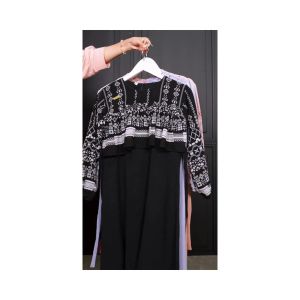 SAHILA DRESS Gamis Syari Set Hijab Segi Empat Bahan Crinkle Airflow HQ Mix Ceruty Etnik