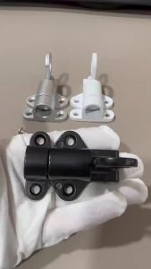 Aluminum Alloy Bolt Lock White/Gray Window Gate Security Pull Ring Spring Bounce Door Bolt Automatic Latch Lock Door Hardware