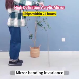 【Rectangle & Oval】3D Acrylic Whole Body Soft Acrylic mirror sticker wall self-adhesive home bedroom Dormitory Glass Free Punching