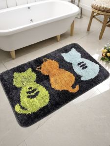 Thảm Phòng Tắm Chống Trượt Thảm Phòng Tắm Dài Lông Mềm Thảm Phòng Tắm Ngoài Cửa Có Thể Giặt Máy Thảm Phòng Tắm Hiện Đại Tối Giản