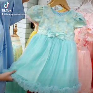 Đầm công chúa đính nơ cao cấp cho bé mặc đi tiệc đầm công chúa xòe xinh yêu cho bé đi tiệc vô cùng nổi bật cho bé gái