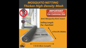 Mosquito Net Jaring Nyamuk Tingkap Pintu Mosquito Mesh Insect Screen Window Mosquito Mesh 蚊网防虫防蚊 for Home Office Outdoor Garden