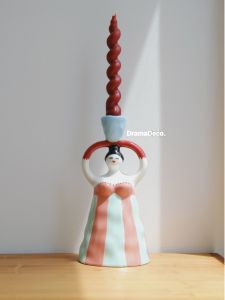 Dramadeco Court Lady Candle Holder Original Hand-Painted Ceramic Home Decor High-Aesthetic Creative Personalized Gift