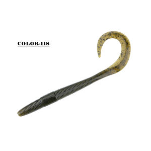 Rosewood Long Curl Tail Worm Soft Fishing Lure 8" 10" Double Color Earthworm Silicone Artificial Bait Bass Pike Trout Tackle