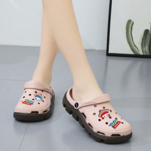 รองเท้าแตะ EVA แบบสวมหัวหนาสำหรับผู้หญิง รองเท้าแตะชายหาดฤดูร้อนสำหรับกลางแจ้ง กันลื่น กันกลิ่น รองเท้าแตะแบบสวมหัวส้นเตี้ย ทรงหวาน