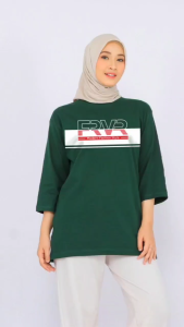 Forever Cloth Kaos Oversize Wanita 7/8 Katun Combed 24s Atasan hijab style Modern Fashion