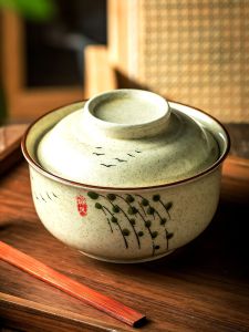 Hand-Painted Ceramic Bowl with Lid for Noodles And Soup Chinese Style Dinnerware Set Large Size Porcelain Bowl for Home Use