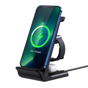 Brifit 3 in 1 wireless charger supports iPhone 11/12/13/14/15 Samsung S22 S21 Ultra Note 20 AirPods Pro iwatch Qi Fast Wireless Charging Station