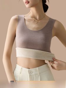 miiow | Warm Silk Fleece Lined Vest Womens Base Layer Top Thickened Round Neck Simple Style Inner Wear Autumn Winter No Trace Catman