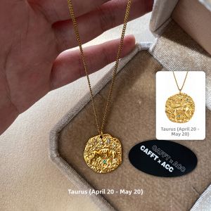 CAFFTI | Zodiac Pendant Vintage Necklace Colored Zircon