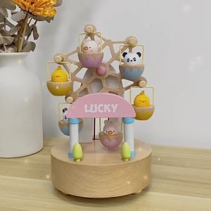Local - Cute Quality Made Wooden Music Box Clockwork Spring No battery for Gift Birthday Anniversary Ferris Wheel