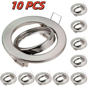 1/10PCS LED Spotlights Frame Adjustable Downlight Led Holders Cutout 70mm for MR16 GU10 Bulb Holder Recessed LED Spot Light