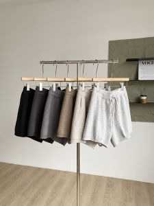 2025 Autumn New Korean Style Fashionable Simple Solid Color Versatile Knitted Shorts Women High Waist Slim Wide Leg Pants Trendy