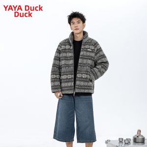 YAYA | Couples Style Sherpa Fleece Casual Match Down Jacket
