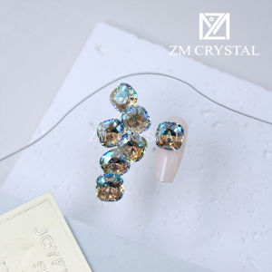 K9 Export New 10mm Birds Nest Fat Square Manicure Diamond Shaped Diamond Mesh Red Super Flash Square Pile Rhinestone Nail Crystal