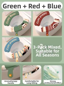 WEIKAMAYI | Waterproof Adhesive Toilet Seat Cover for All Seasons
