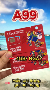 ( Miễn Phí Tháng Đầu ) SIM 4G LOCAL A79 - 3GB/ 1 ngày Data Tốc Độ Cao - Chuyên DÙng Cho Khách Du Lịch  - Gia hạn chỉ 79K/Tháng - FREESHIP - CHƯA KÍCH HOẠT.