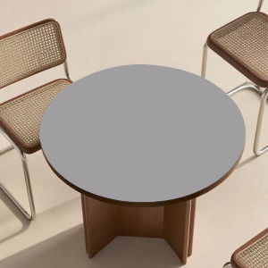 QIAOSHE | Waterproof Oil-proof Minimalist Cream Style Solid Leather Table Mat Round