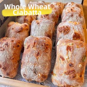 xkl | No Added Sucrose Whole Wheat Ciabatta Bread Breakfast Quick Meal Slimming Fitness Replacement