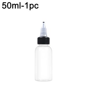 30-250ml Clear Plastic Squeeze Bottles with Twist Cap Refillable Liquid Container Ink Painting Art Hair Dye Empty Dropper Bottle