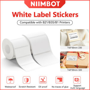 Niimbot White Label Paper For B1 B21 Mini Portable Thermal Label Printer Self-adhesive Waterproof UV Label Maker Price Tag New