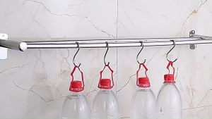 L40/50/60CM Stainless Steel Wall Mounted Single Rail Pole Towel Rack  Hanger Rod Bar For Toilet Bathroom