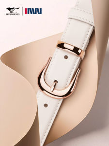 SEPTWOLVES | Stylish Womens Leather Belt White