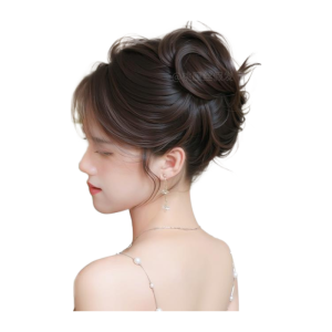 Phụ Kiện Tóc Giả Búi Đầu Giả Cho Phụ Nữ Nơ Giả Mái Tóc Giả Nơ Giả Tóc Giả Bằng Sợi Polyester Tóc Giả Dễ Thương Phụ Kiện Tóc Giả