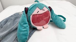 Hatsune Miku Bag Dan Daun Bawang Plush Backpack Tas Ransel Bulu Sekolah Unik Lucu