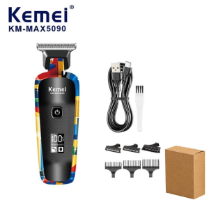 Kemei | Kemei KM-Max5090 Electric Clippers Professional Barber USB Shaving Pusher with LED LCD Digital Display Fashion Graffiti Design